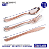 75 Pieces Heavy Duty (Rose Gold) Plastic Silverware Set, Disposable Cutlery Set, Great for Parties, Weddings, and Catering