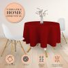 2 Pack Red Round Tablecloths 60 Inch for 20-48 in Tables 200 GSM Premium Quality Textured Washable Polyester Fabric Table Cloth [60'' is Not Table Siz
