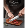 Knife Set, 8-Piece Premium Knife Block Set with High Carbon German Steel, 5 Knives, Sharpening Steel, Multi-Purpose Scissors, Block of Wood